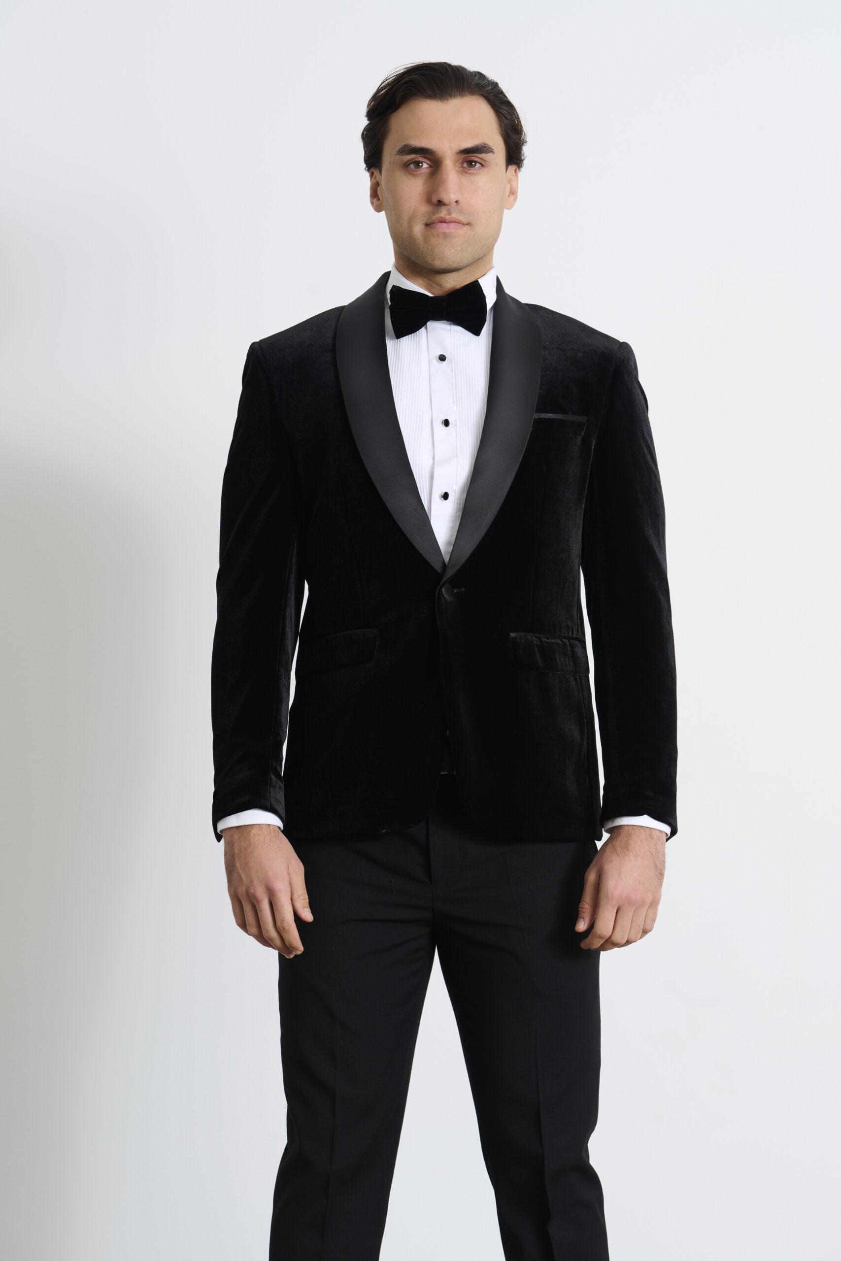 Suitor | Black Velvet Tuxedo Sale | Clearance Suit Sale | Suitor